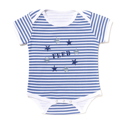 3-6 Months / Blue/White Star Onesie