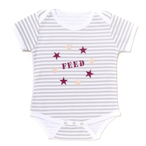 3-6 Months / Gray/White Star Onesie