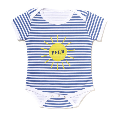 3-6 Months / Blue/White Sun Onesie