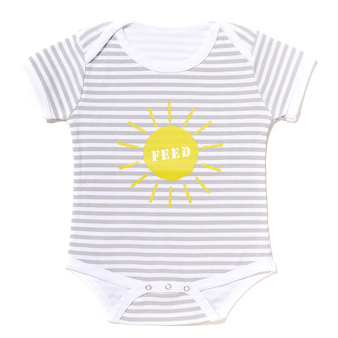 3-6 Months / Gray/White Sun Onesie